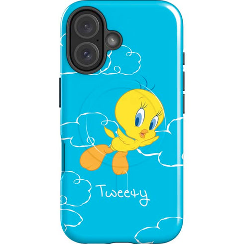 Looney Tunes Tweety Bird Flying iPhone 16 Magsafe Impact Case